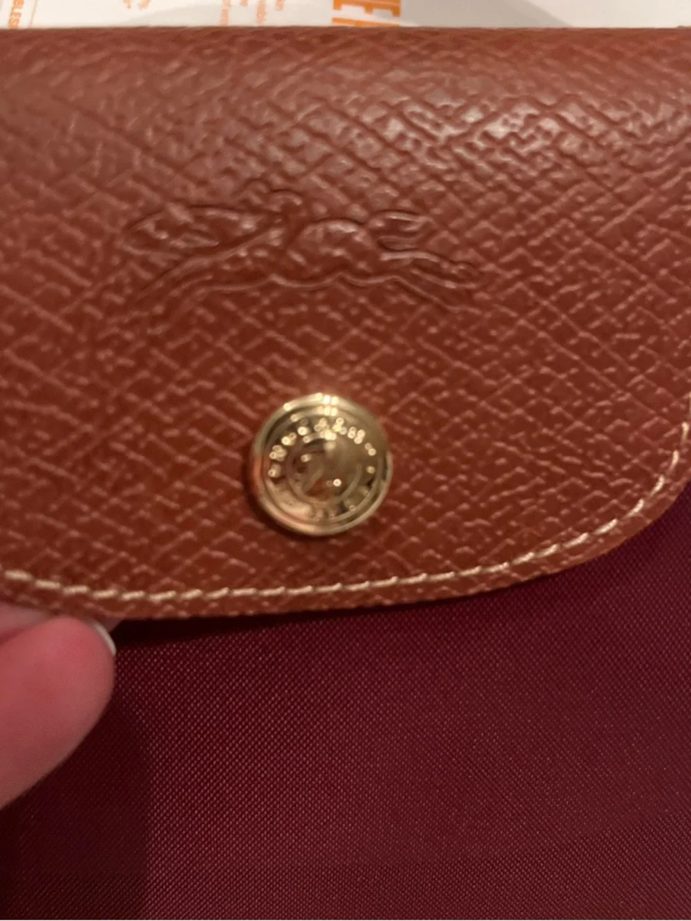 Longchamp Le Pliage Small Top-Handle Bag in Burgundy - Picture 4 of 4